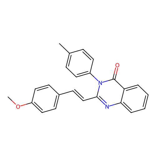 2-[(E)-2-(4-methoxyphenyl)ethenyl]-3-(4-methylphenyl)quinazolin-4(3H)-one structure