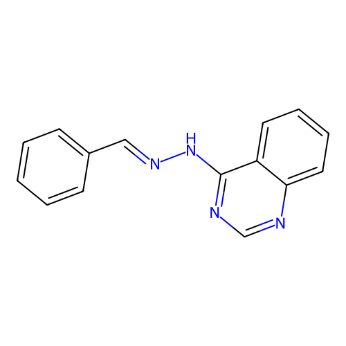 Benzaldehyde 4-quinazolinylhydrazone structure