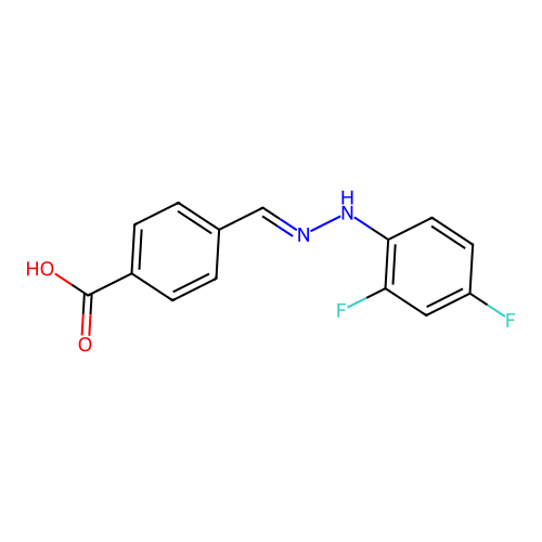 Benzoic acid, 4-[(E)-[2-(2,4-difluorophenyl)hydrazinylidene]methyl]- structure