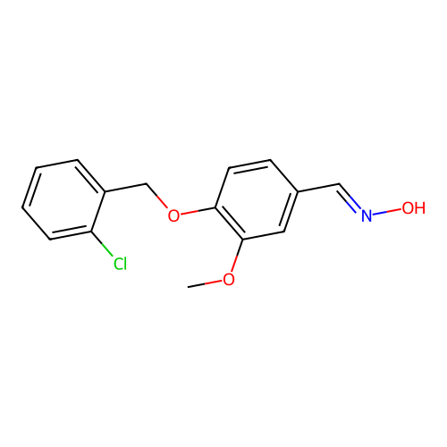 (NE)-N-[[4-[(2-chlorophenyl)methoxy]-3-methoxyphenyl]methylidene]hydroxylamine structure