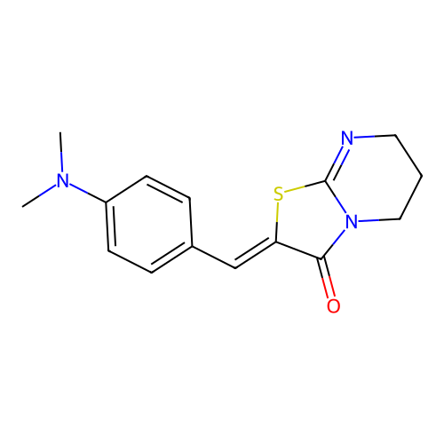 (Z)-2-(4-(dimethylamino)benzylidene)-6,7-dihydro-2H-thiazolo[3,2-a]pyrimidin-3(5H)-one structure