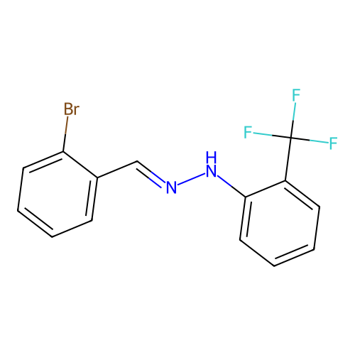 1-[(2-Bromophenyl)methylidene]-2-[2-(trifluoromethyl)phenyl]hydrazine structure