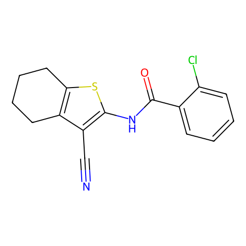 2-chloro-N-(3-cyano-4,5,6,7-tetrahydro-1-benzothiophen-2-yl)benzamide structure