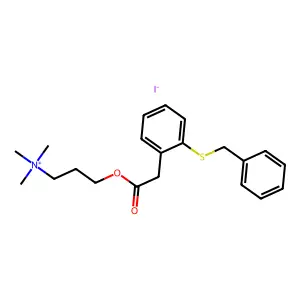 Ammonium, (3-hydroxypropyl)trimethyl-, iodide, (o-(benzylthio)phenyl)acetate structure