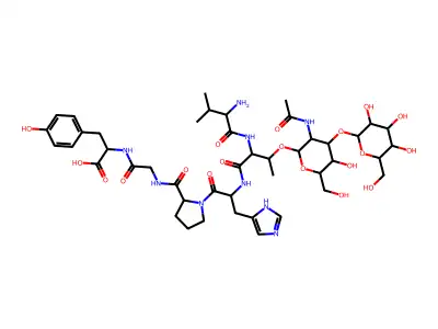 Val(galactosyl-3-galactosyl-N-acetyl)thr-his-pro-gly-tyr structure