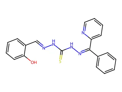 Carbonothioicdihydrazide, [(2-hydroxyphenyl)methylene][phenyl(2-pyridinyl)methylene]- (9CI) structure
