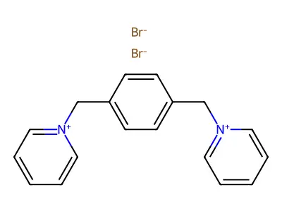 Pyridinium,1,1'-[1,4-phenylenebis(methylene)]bis-, dibromide (9CI) structure