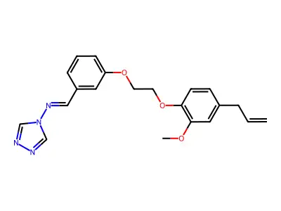 N-[(E)-(3-{2-[2-methoxy-4-(prop-2-en-1-yl)phenoxy]ethoxy}phenyl)methylidene]-4H-1,2,4-triazol-4-amine structure