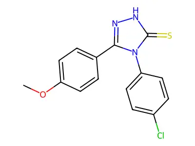 4-(4-chlorophenyl)-5-(4-methoxyphenyl)-4H-1,2,4-triazole-3-thiol structure