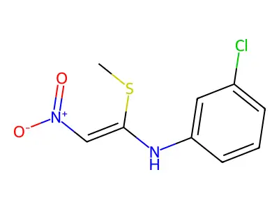 3-chloro-N-(1-methylsulfanyl-2-nitroethenyl)aniline structure
