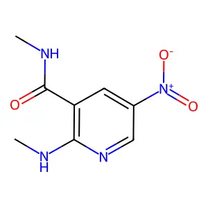 N-methyl-2-(methylamino)-5-nitronicotinamide structure