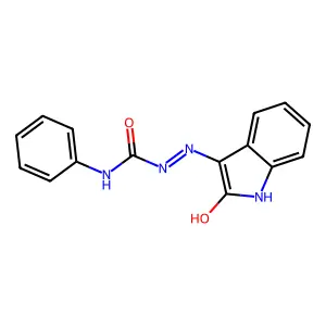 (2E)-2-(2-oxo-1,2-dihydro-3H-indol-3-ylidene)-N-phenylhydrazinecarboxamide structure