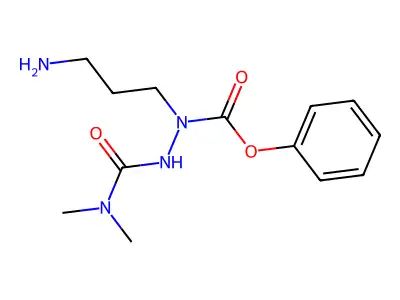 N(alpha)-(N,N-Dimethylcarbamoyl)-alpha-azaornithine phenyl ester structure
