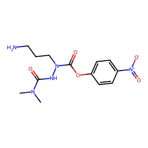 N-(alpha)-(N,N-dimethylcarbamoyl)-alpha-azaornithine 4-nitrophenyl ester structure