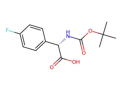 (2S)-2-(((tert-butoxy)carbonyl)amino)-2-(4-fluorophenyl)acetic acid structure