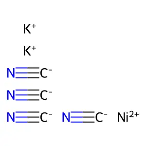 四氰合镍(II)酸钾 structure