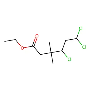 3,3-Dimethyl-4,6,6-trichloro-5-hexenic acid ethyl ester structure