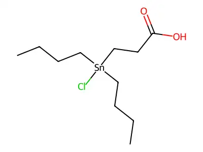 Propanoic acid, 3-(dibutylchlorostannyl)- structure
