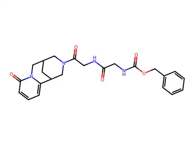 Cytisine, 12-[N-(N-carboxyglycyl)glycyl]-, benzyl ester structure