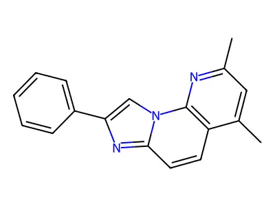 2,4-Dimethyl-8-phenylimidazo[1,2-a][1,8]naphthyridine structure