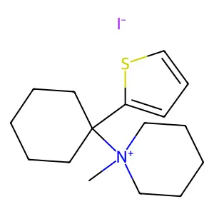 Piperidinium, 1-methyl-1-(1-(2-thienyl)cyclohexyl)- structure