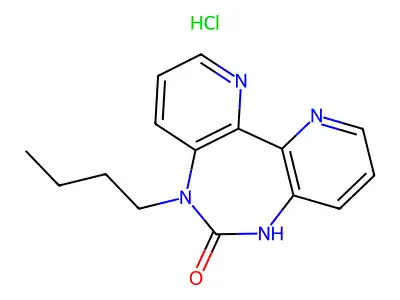 6H-Dipyrido(3,2-d:2',3'-f)(1,3)diazepin-6-one, 5,7-dihydro-5-butyl-, monohydrochloride structure
