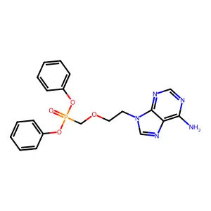 Diphenyl-9-(2-phosphonylmethoxyethyl)adenine structure