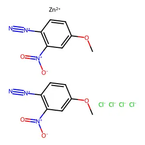 Benzenediazonium, 4-methoxy-2-nitro-, (T-4)-tetrachlorozincate(2-) (2:1) structure