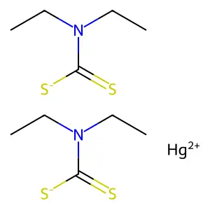 Bis(diethyldithiocarbamato)mercury structure