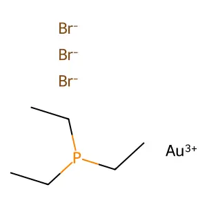 Triethylphosphine gold bromide structure