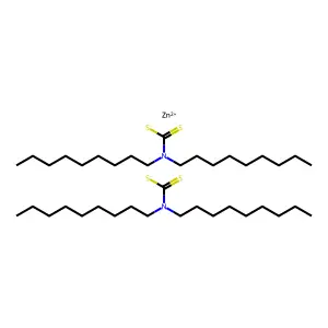 Bis(dinonyldithiocarbamato-S,S')zinc structure