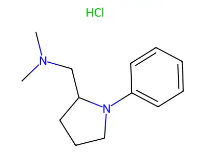 N,N-Dimethyl-1-(1-phenylpyrrolidin-2-yl)methanamine--hydrogen chloride (1/1) structure