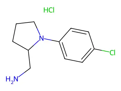 2-Pyrrolidinemethanamine, 1-(4-chlorophenyl)-, monohydrochloride, (+-)- structure