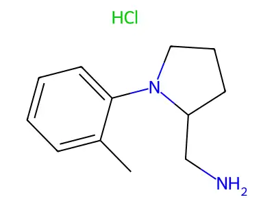 2-Pyrrolidinemethanamine, 1-(2-methylphenyl)-, monohydrochloride, (+-)- structure