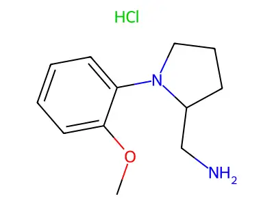 2-Pyrrolidinemethanamine, 1-(2-methoxyphenyl)-, monohydrochloride, (+-)- structure