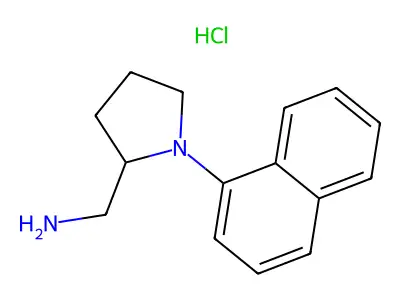 2-Pyrrolidinemethanamine, 1-(1-naphthalenyl)-, monohydrochloride, (+-)- structure