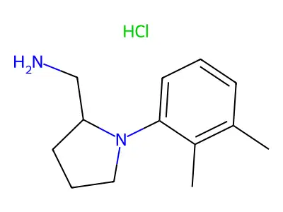 2-Pyrrolidinemethanamine, 1-(2,3-dimethylphenyl)-, monohydrochloride, (+-)- structure