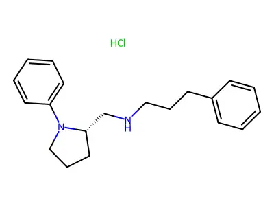 2-Pyrrolidinemethanamine, 1-phenyl-N-(3-phenylpropyl)-, monohydrochloride, (S)- structure