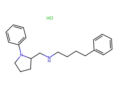2-Pyrrolidinemethanamine, 1-phenyl-N-(4-phenylbutyl)-, monohydrochloride, (-)- structure