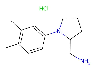 2-Pyrrolidinemethanamine, 1-(3,4-dimethylphenyl)-, monohydrochloride, (+-)- structure