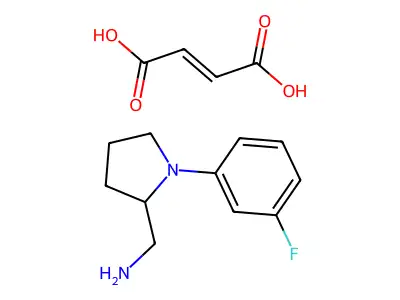 But-2-enedioic acid;[1-(3-fluorophenyl)pyrrolidin-2-yl]methanamine structure