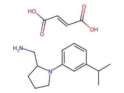 But-2-enedioic acid;[1-(3-propan-2-ylphenyl)pyrrolidin-2-yl]methanamine structure