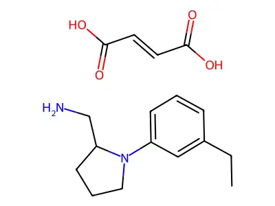 But-2-enedioic acid;[1-(3-ethylphenyl)pyrrolidin-2-yl]methanamine structure