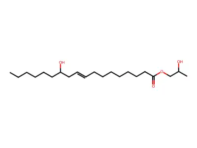 2-hydroxypropyl (12R)-12-hydroxyoctadec-9-enoate structure