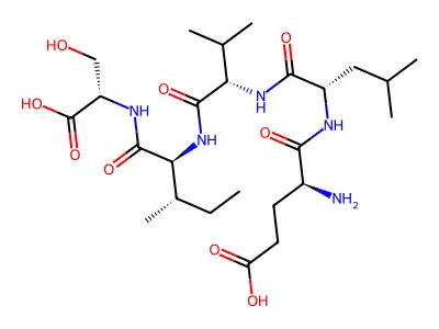 Glutamyl-leucyl-valyl-isoleucyl-serine structure