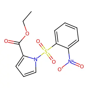1H-Pyrrole-2-carboxylic acid, 1-((2-nitrophenyl)sulfonyl)-, ethyl ester structure