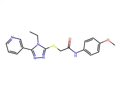 2-((4-ET-5-(3-Pyridinyl)-4H-1,2,4-triazol-3-YL)thio)-N-(4-methoxy-PH)acetamide structure