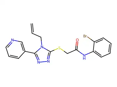 N-(2-bromophenyl)-2-{[4-(prop-2-en-1-yl)-5-(pyridin-3-yl)-4H-1,2,4-triazol-3-yl]sulfanyl}acetamide structure