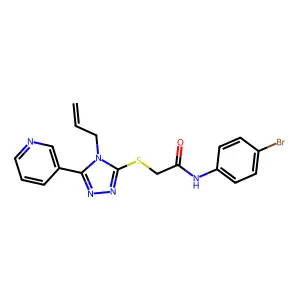 N-(4-bromophenyl)-2-{[4-(prop-2-en-1-yl)-5-(pyridin-3-yl)-4H-1,2,4-triazol-3-yl]sulfanyl}acetamide structure
