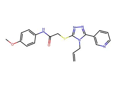 2-((4-Allyl-5-(3-pyridinyl)-4H-1,2,4-triazol-3-YL)thio)-N-(4-meo-PH)acetamide structure